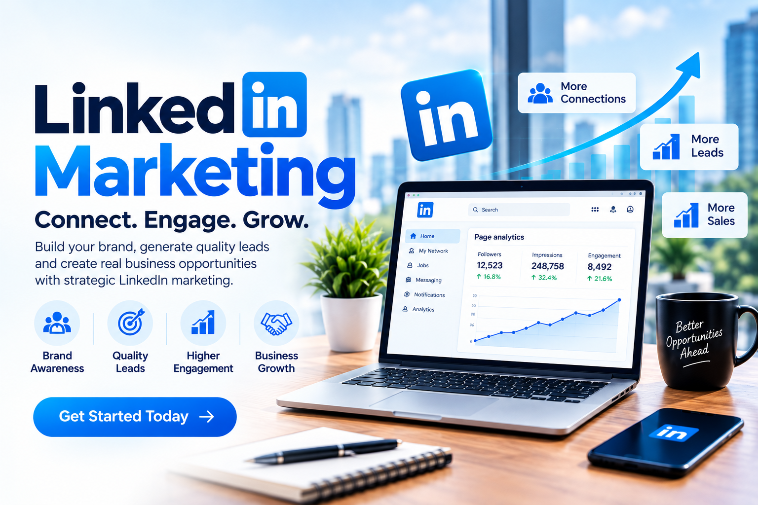 LinkedIn marketing services by Mrig Sight Media for B2B growth in India